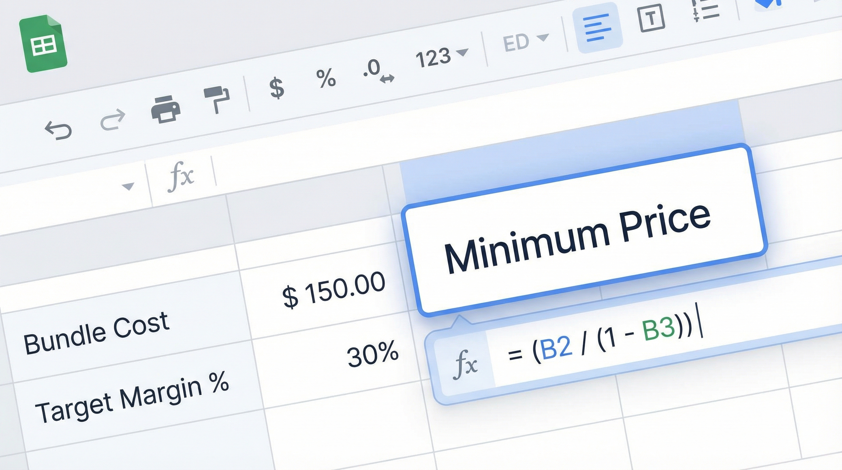break even formula spreadsheet