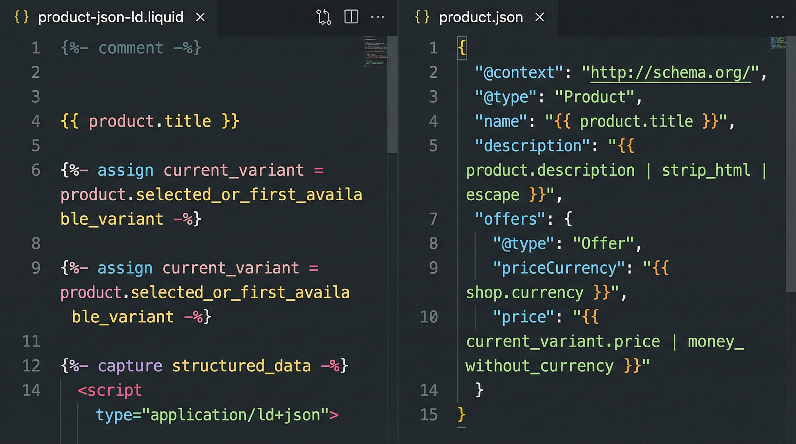 Liquid code snippet for breadcrumbs