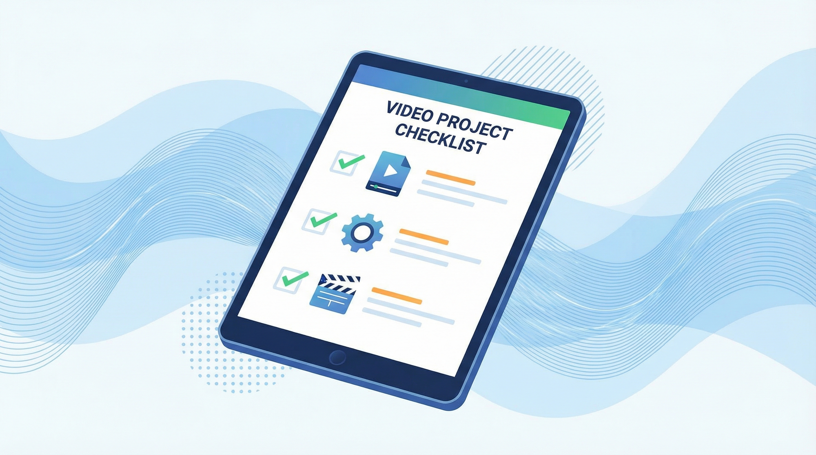 Checklist visual de assets para producción de video