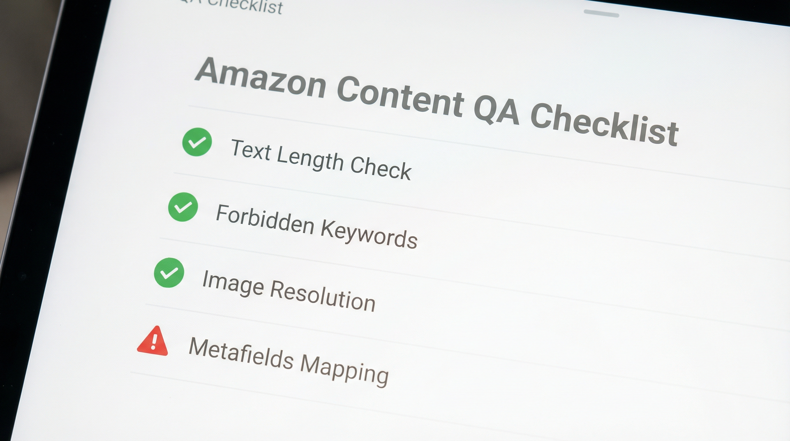 QA validation checklist before publishing